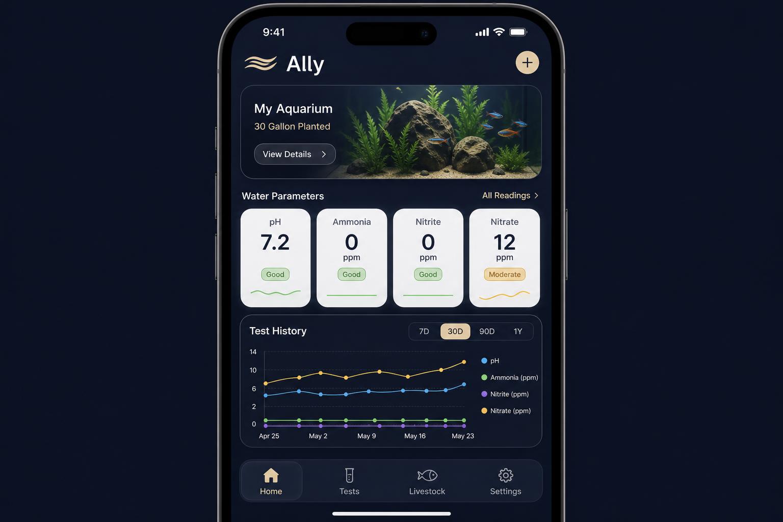 Aquariums app screenshot